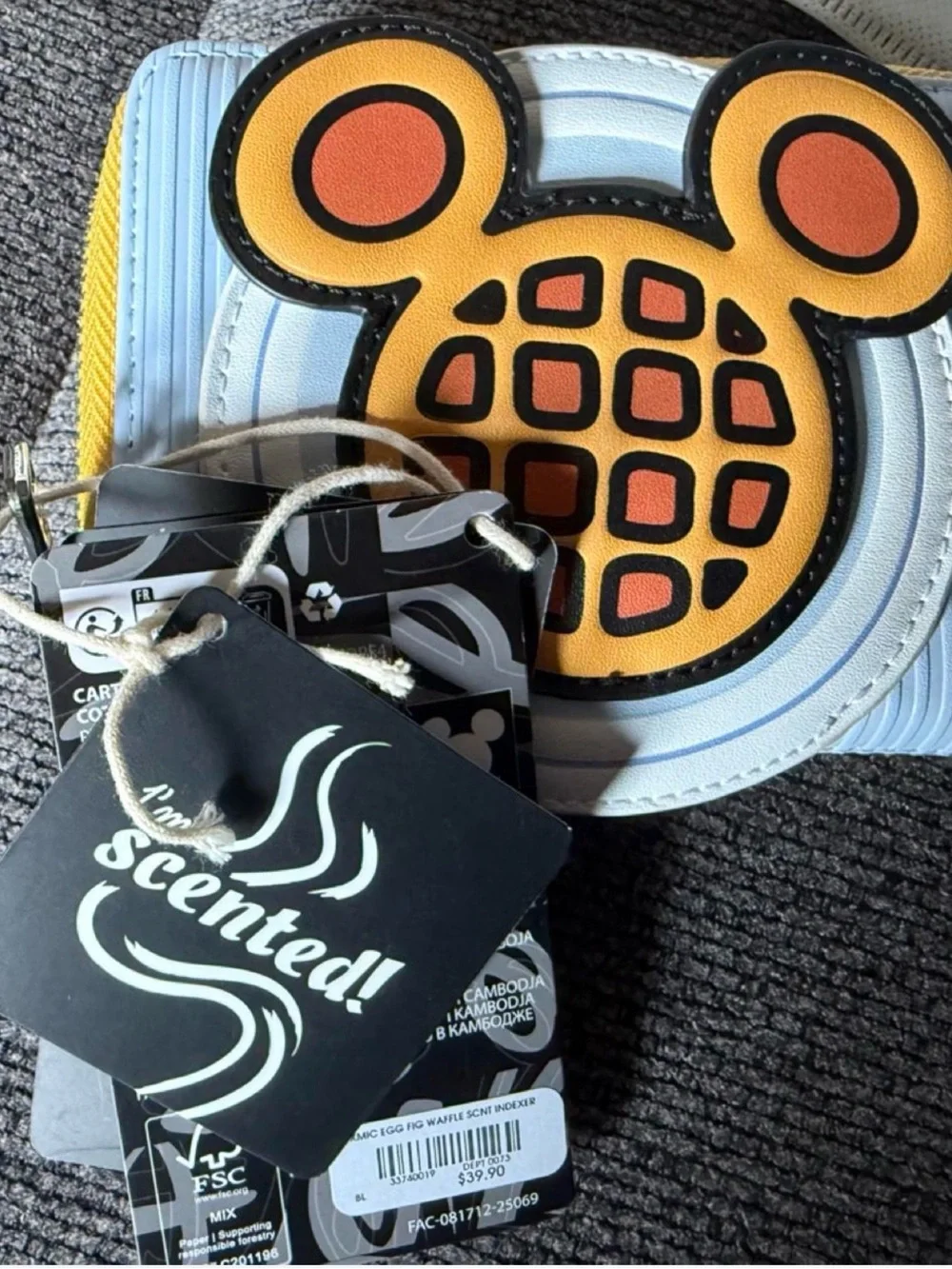 Loungefly Light Blue & Yellow Mickey Waffle Mini Backpack with Matching Wallet